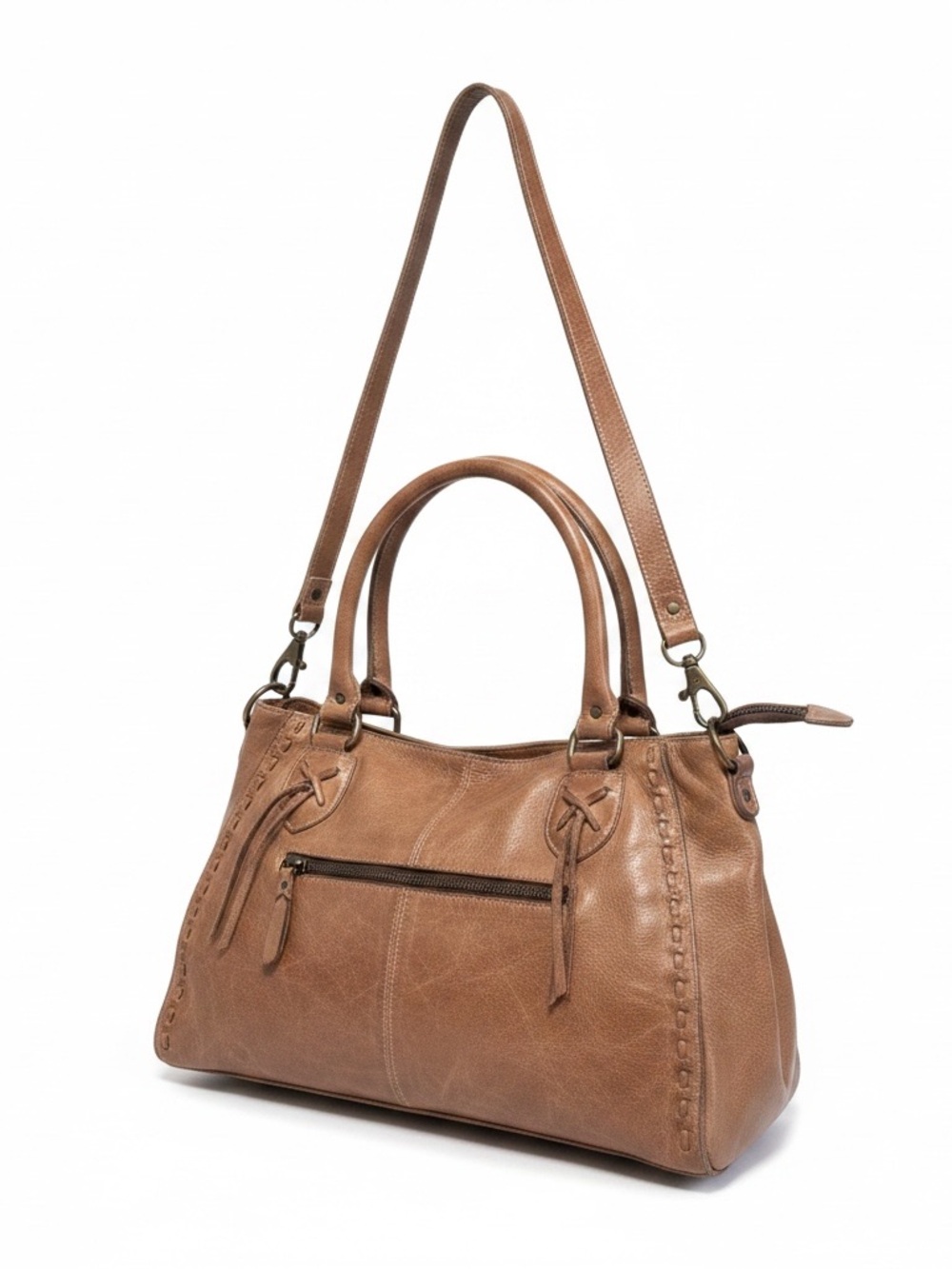 BED STU Rockababy Classic Tan Leather Satchel Handbag Purse